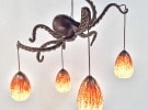 Blacksmith, Forged, Custom, Design, Daniel Hopper Design, Iron, Steel, Bronze, Lighting, Chandelier, Octopus